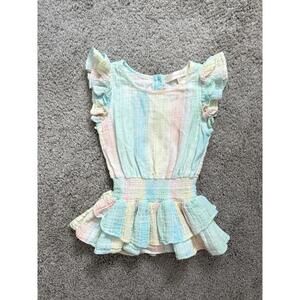 Love Shack Fancy Toddler Girl’s Natasha Pastel Rainbow Easter Mini Dress 18-24m